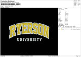 Ryerson Embroidery File 6 sizes