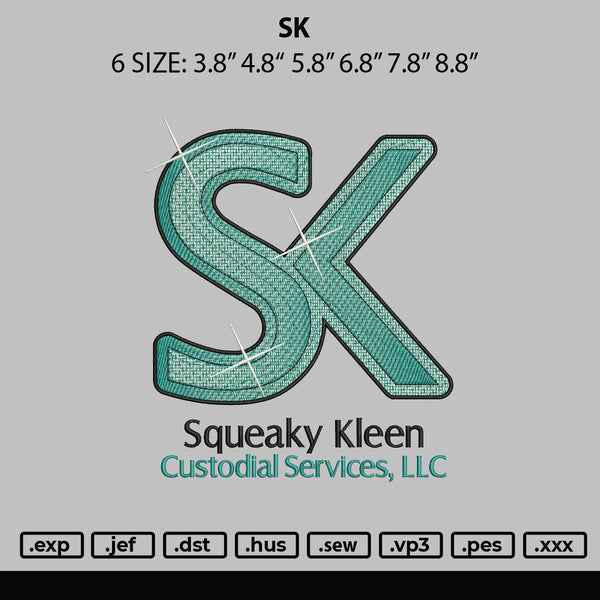 Sk Embroidery File 6 sizes