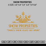 Snow Properties Embroidery File 6 sizes