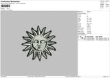 Sun Bw Embroidery File 6 sizes