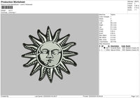 Sun Bw Embroidery File 6 sizes