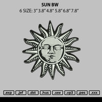 Sun Bw Embroidery File 6 sizes