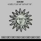 Sun Bw Embroidery File 6 sizes