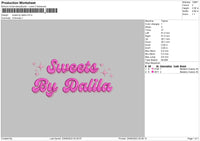 Sweet By Dalila Embroidery File 6 sizes