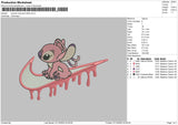 Swoosh Drip Pink Stitch Embroidery File 6 sizes
