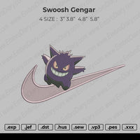 Swoosh Gengar  Embroidery