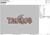 Taurus Embroidery File 6 sizes