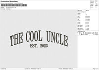 The Cool Uncle Embroidery File 6 size