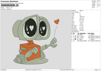 wall-e v1 Embroidery File 4 size