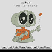 wall-e v1 Embroidery File 4 size