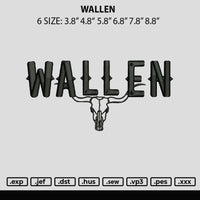 Wallen Embroidery File 6 sizes