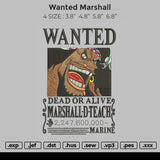 Wanted Marshall Embroidery