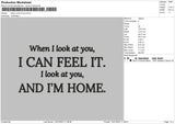 When I Look At You Embroidery File 6 sizes