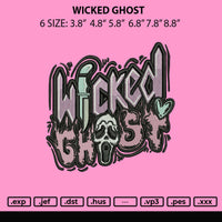 Wicked Ghost Embroiery File 6 sizes