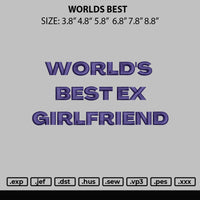 Worlds Best Embroidery File 6 sizes